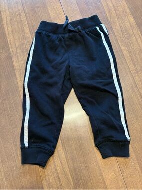 The Children's Place Black Joggers with White Side Stripe